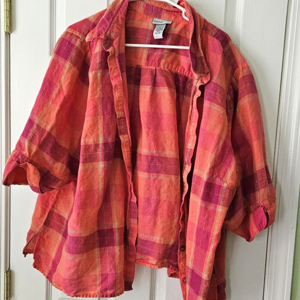 Plaid Catherines top size 3x